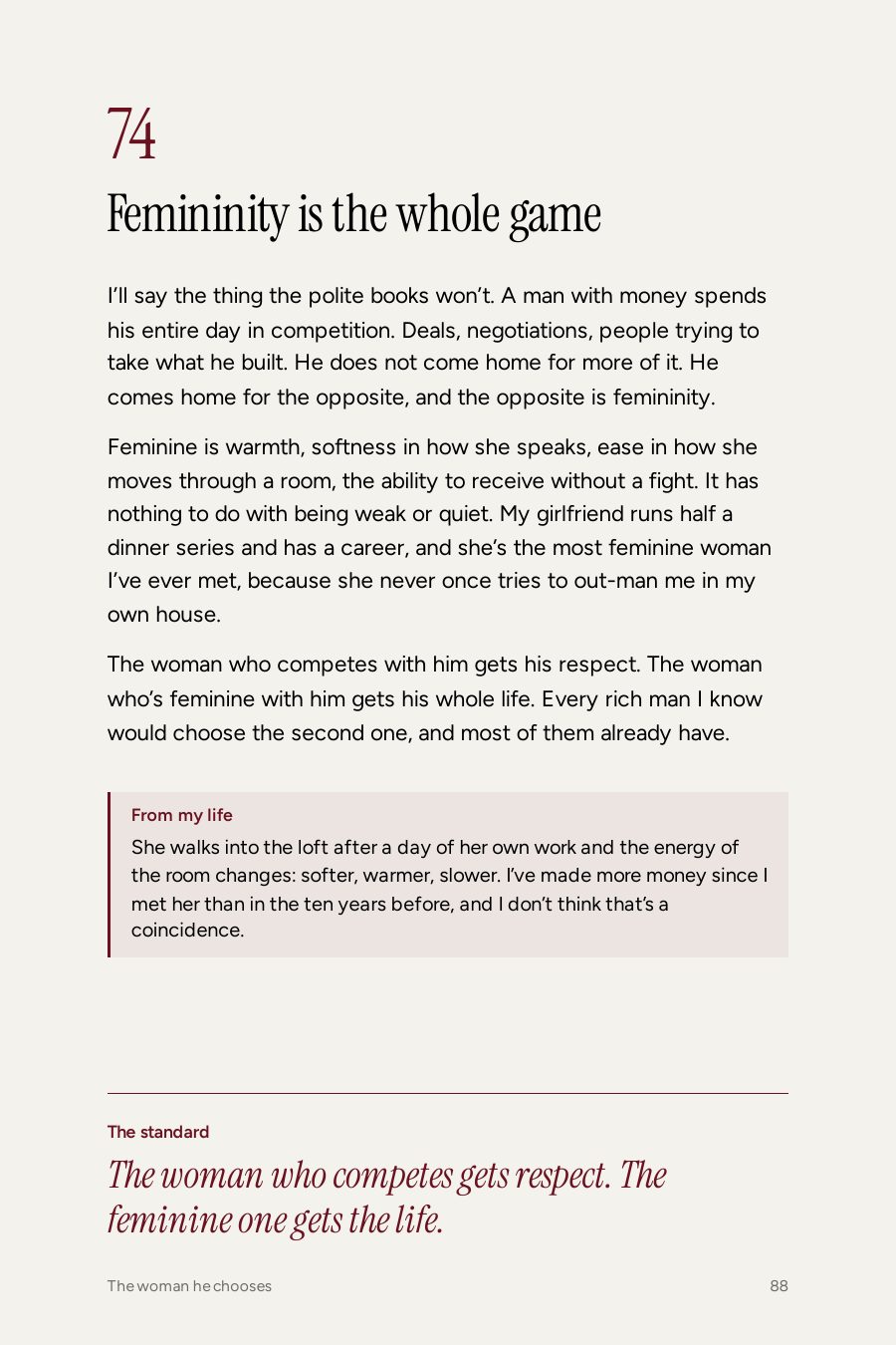 Femininity is the whole game